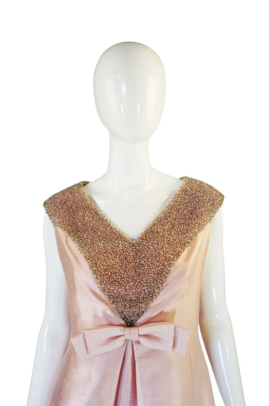 1960s Silver Glass Bead Dress