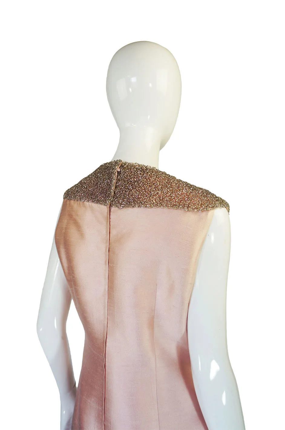 1960s Silver Glass Bead Dress