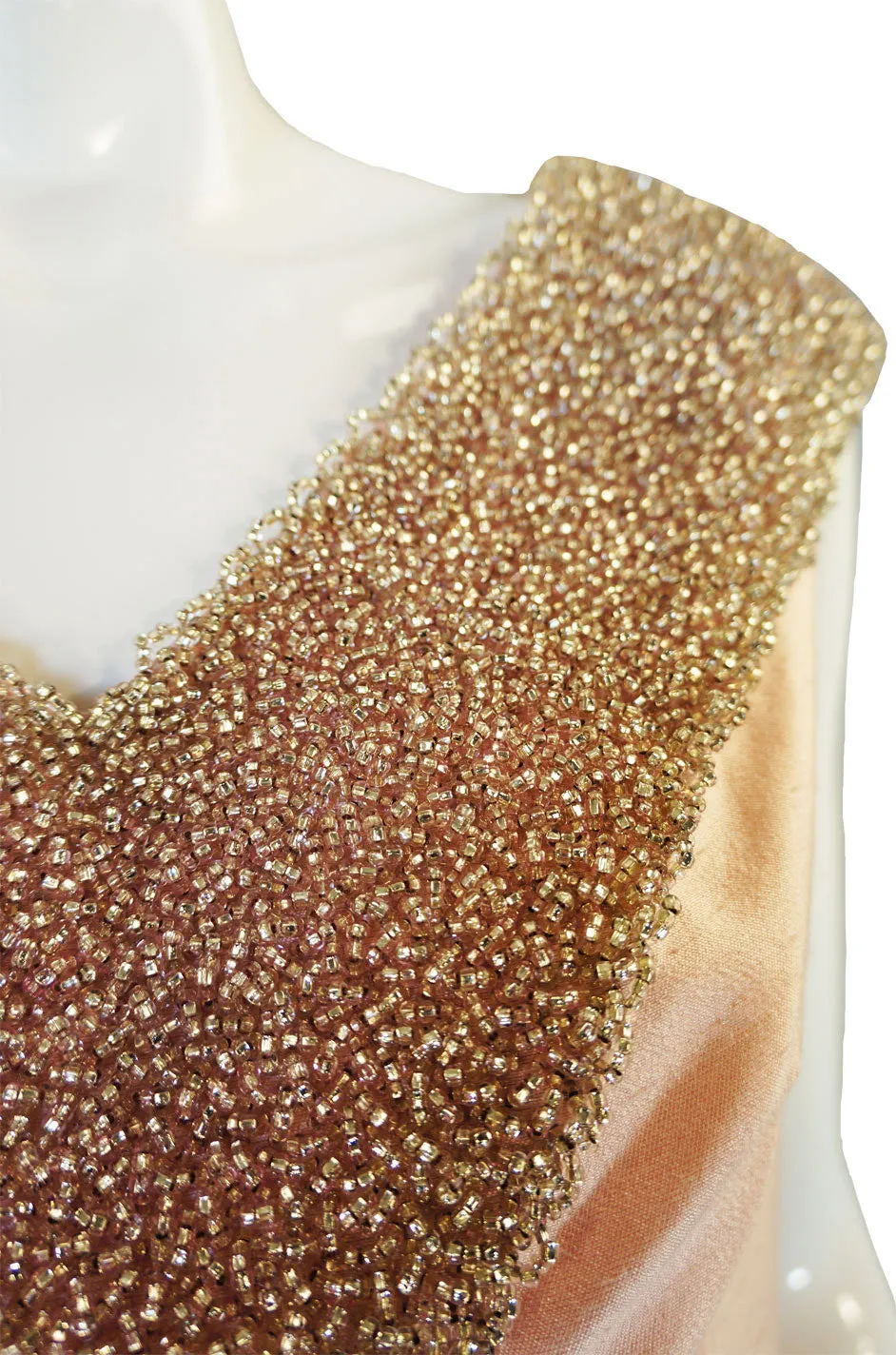 1960s Silver Glass Bead Dress