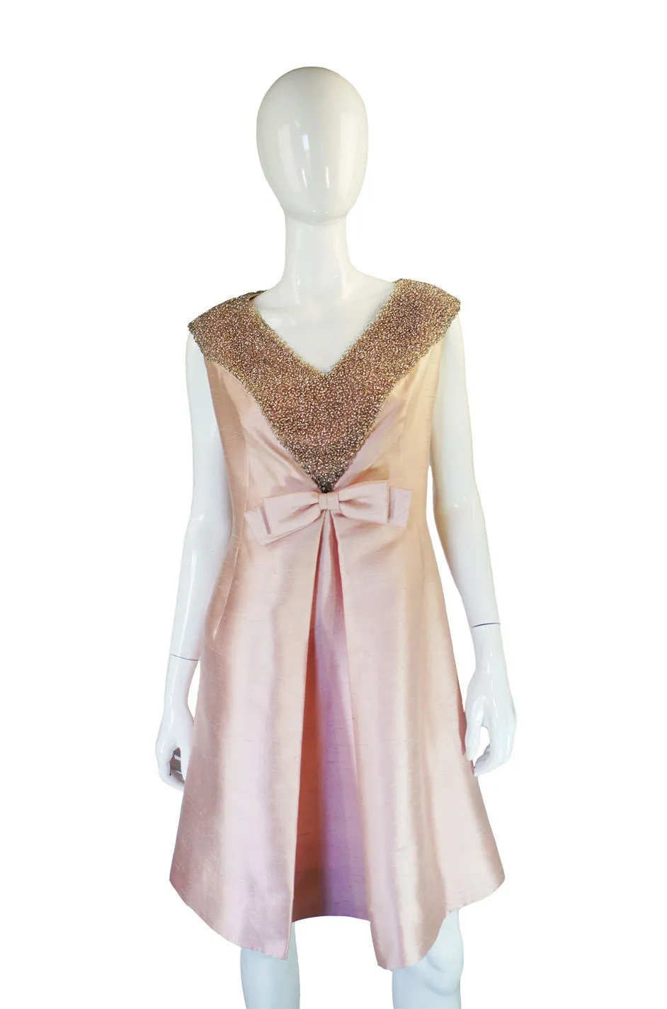 1960s Silver Glass Bead Dress