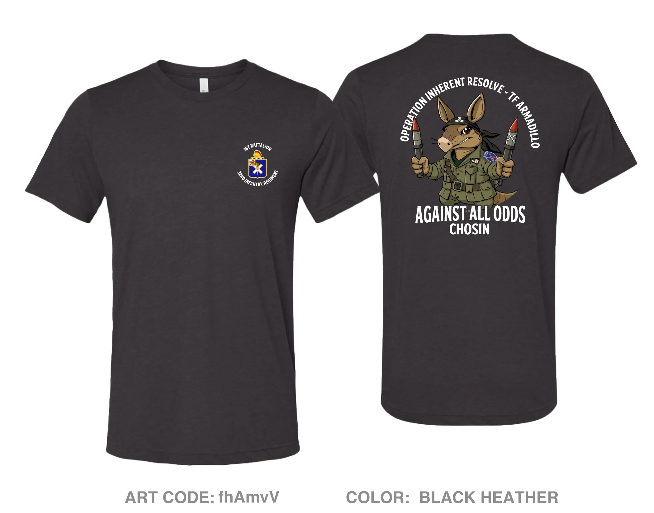 1st Battalion 32nd Infantry Regiment Comfort Unisex Triblend SS Tee - fhAmvV