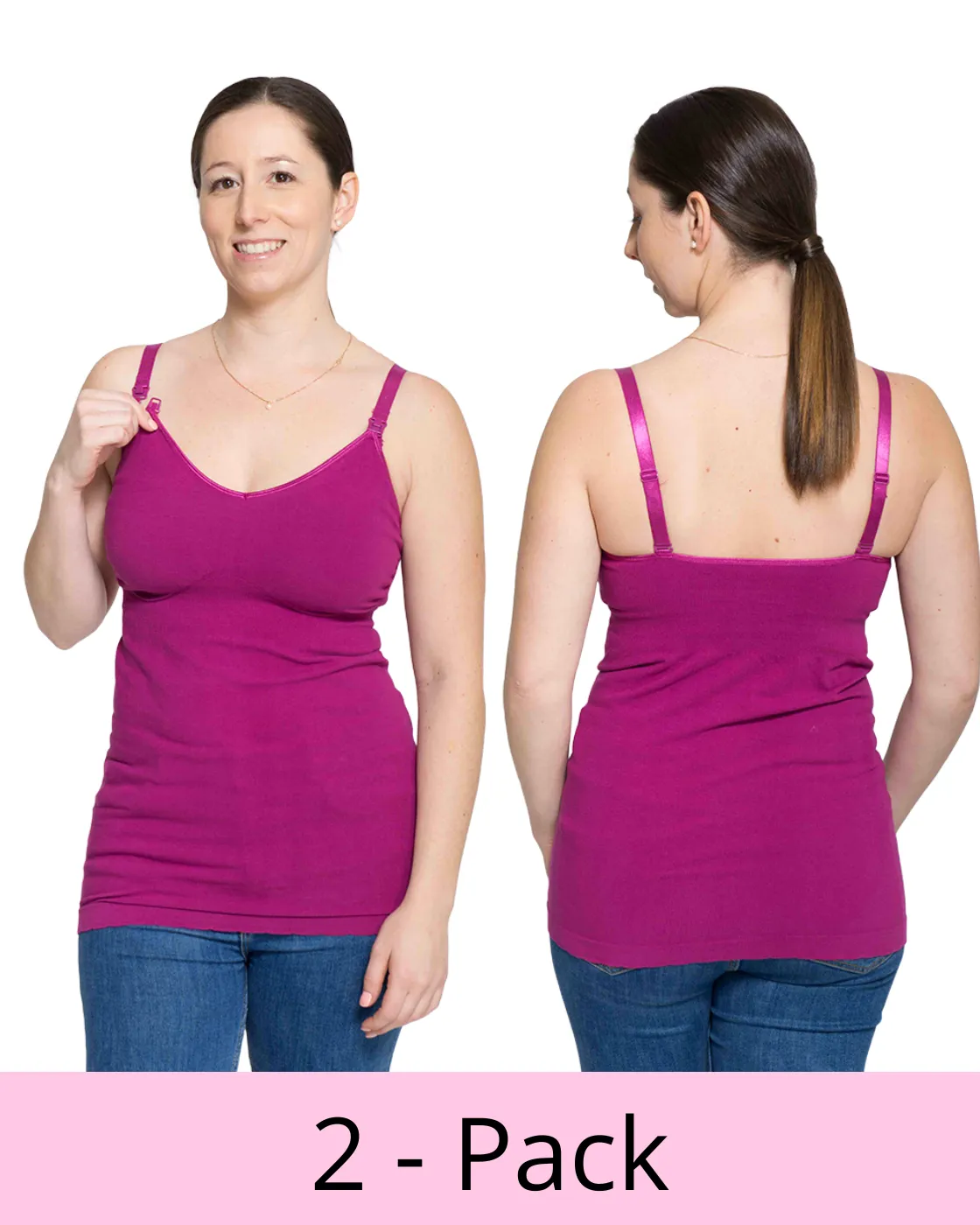 2-Pack Seamless Maternity / Nursing tank - XS & S left