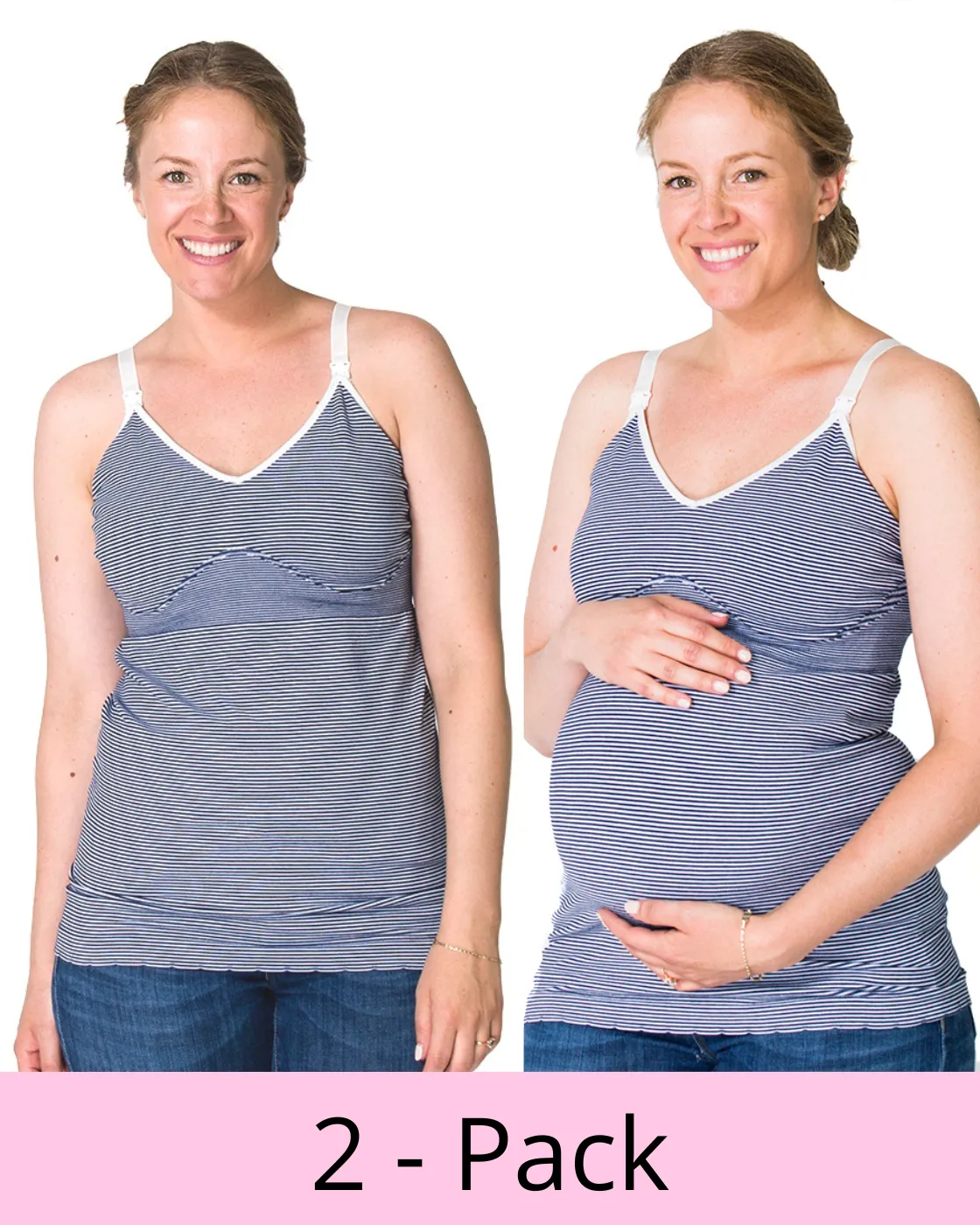 2-Pack Seamless Maternity / Nursing tank - XS & S left
