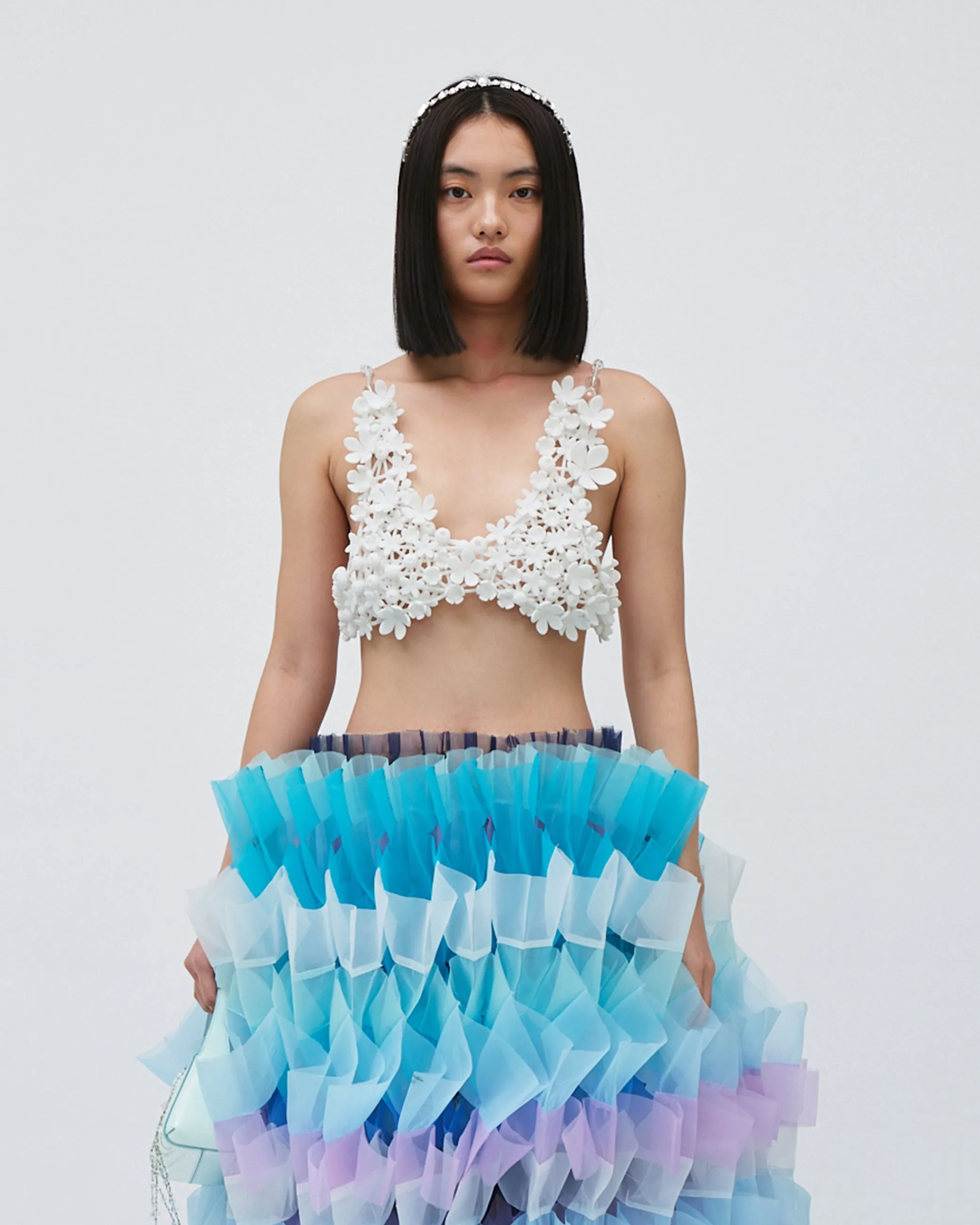 3D PRINTED CLUSTERED FLOWER BRA