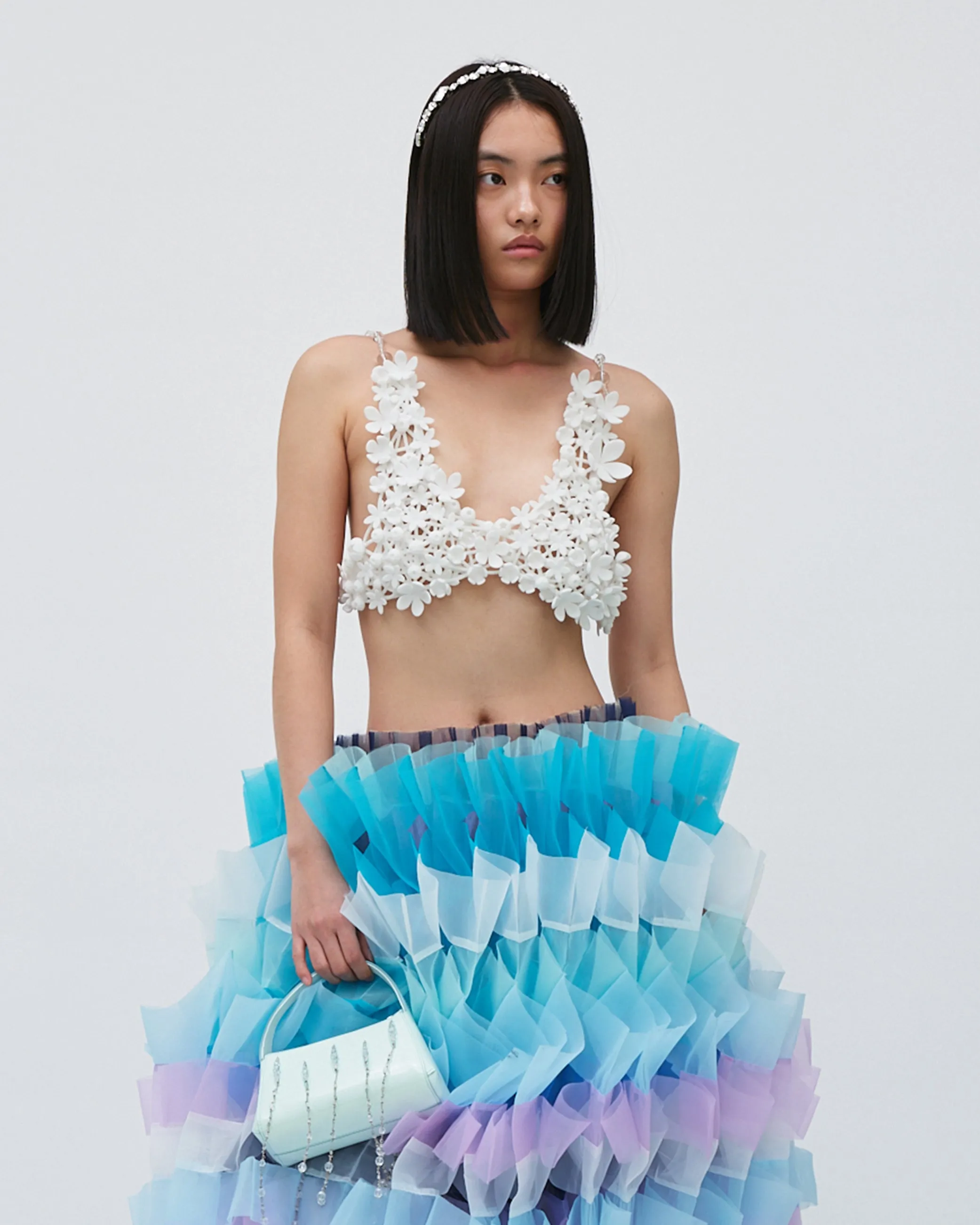 3D PRINTED CLUSTERED FLOWER BRA