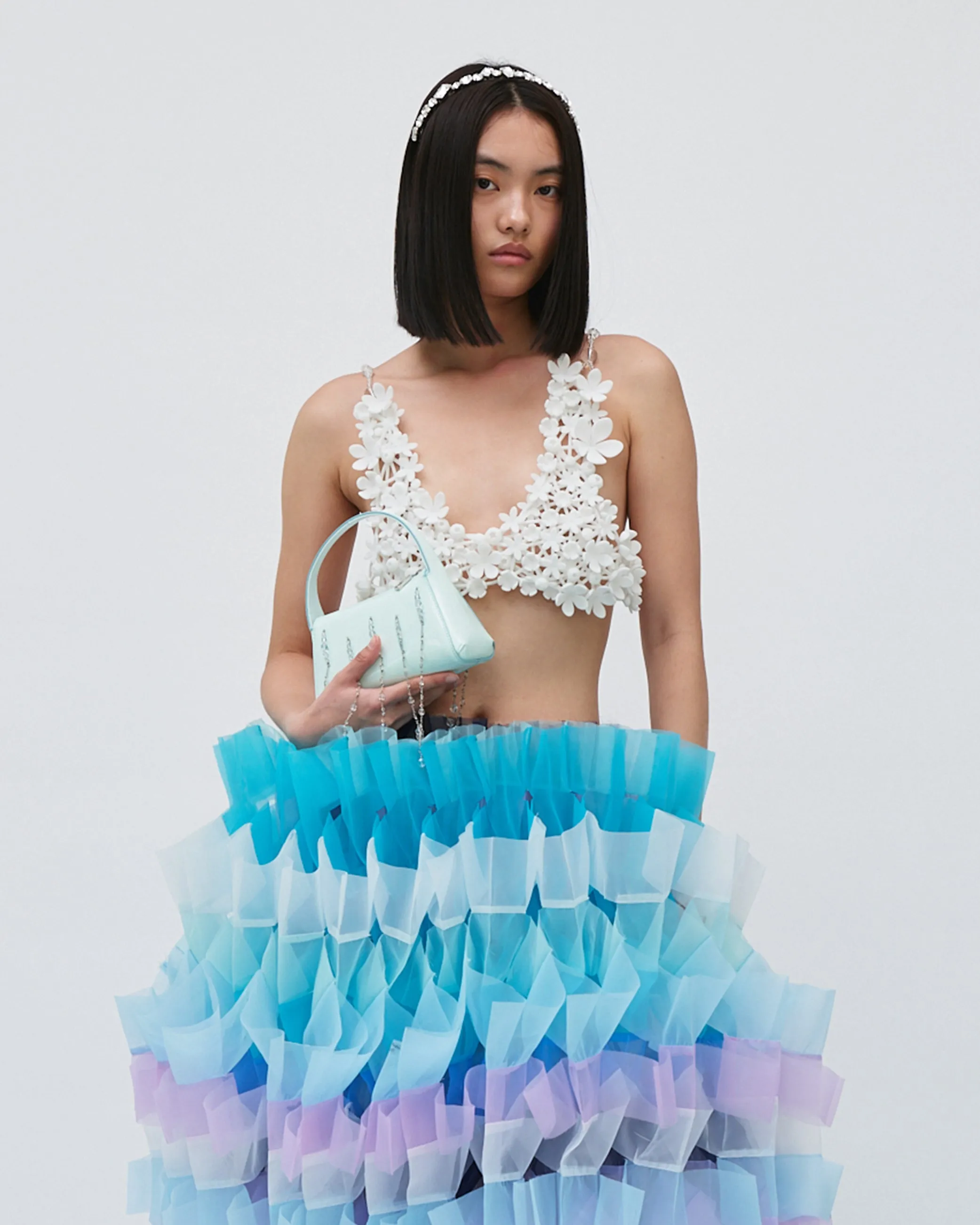 3D PRINTED CLUSTERED FLOWER BRA