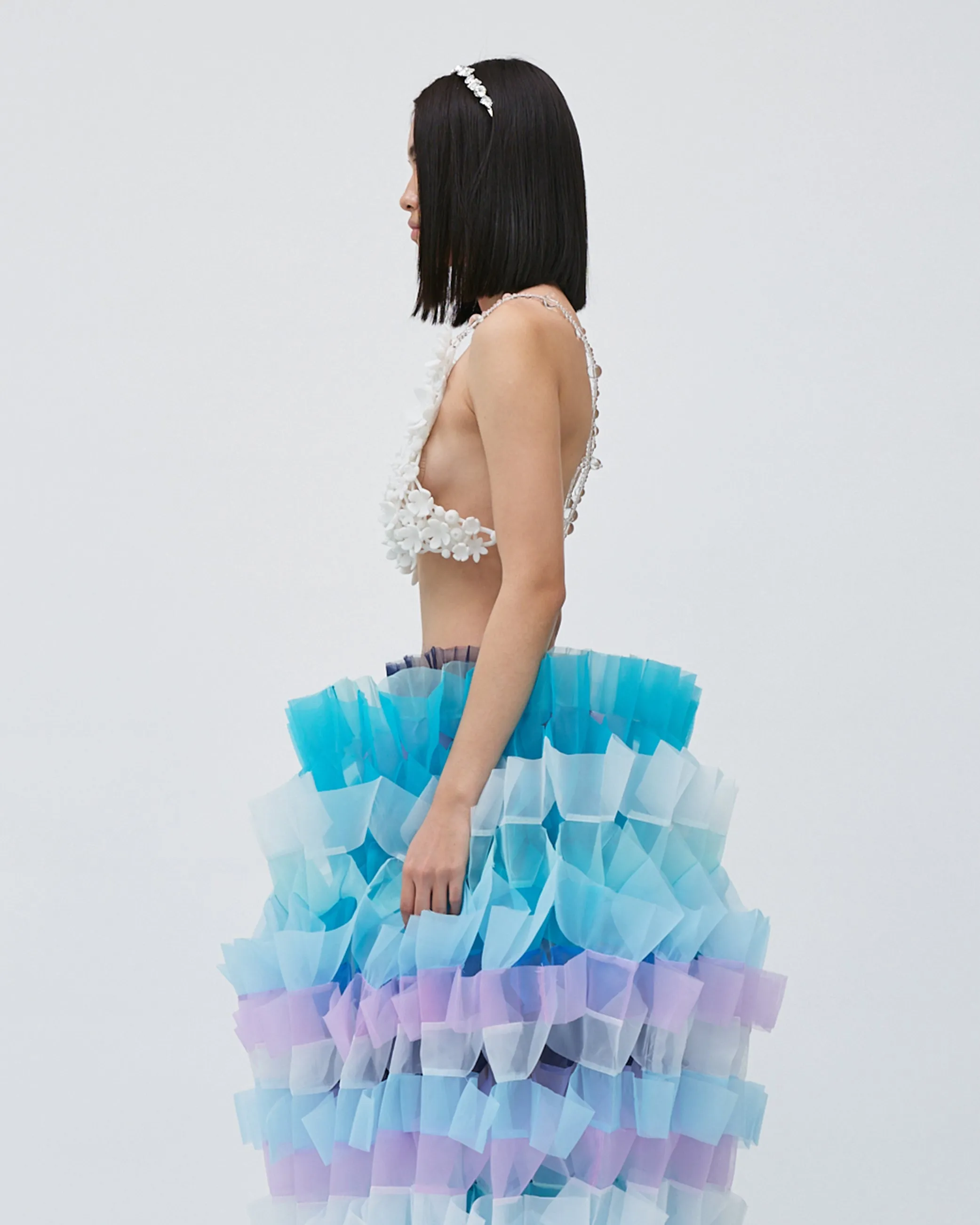 3D PRINTED CLUSTERED FLOWER BRA