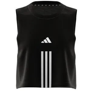 Adidas Train Essentials Train Cotton Cropped 3 Stripes Tank Top - Black/White