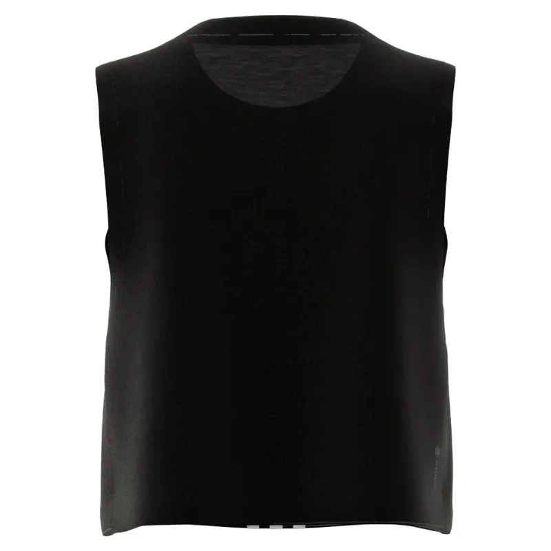 Adidas Train Essentials Train Cotton Cropped 3 Stripes Tank Top - Black/White