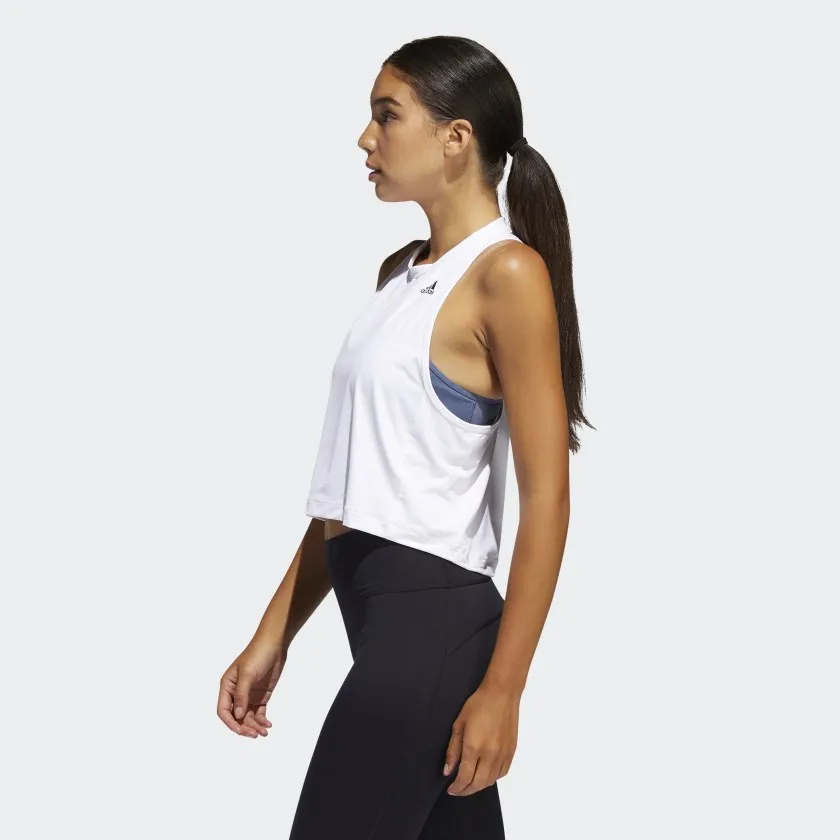 ADIDAS TWIST-BACK TANK TOP WHITE, SZ M!