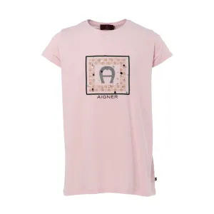 Aigner Kids Girl's Logo Print Pink T-Shirt