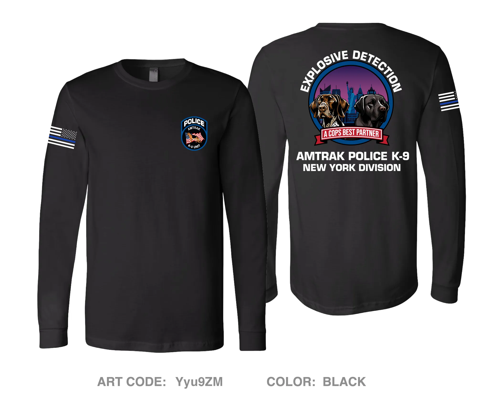 Amtrak police K-9 unit Comfort Unisex Cotton LS Tee - Yyu9ZM