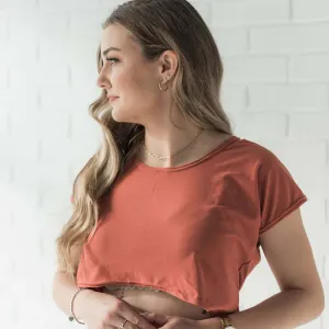 ASHER CROPPED TEE-ROUGE