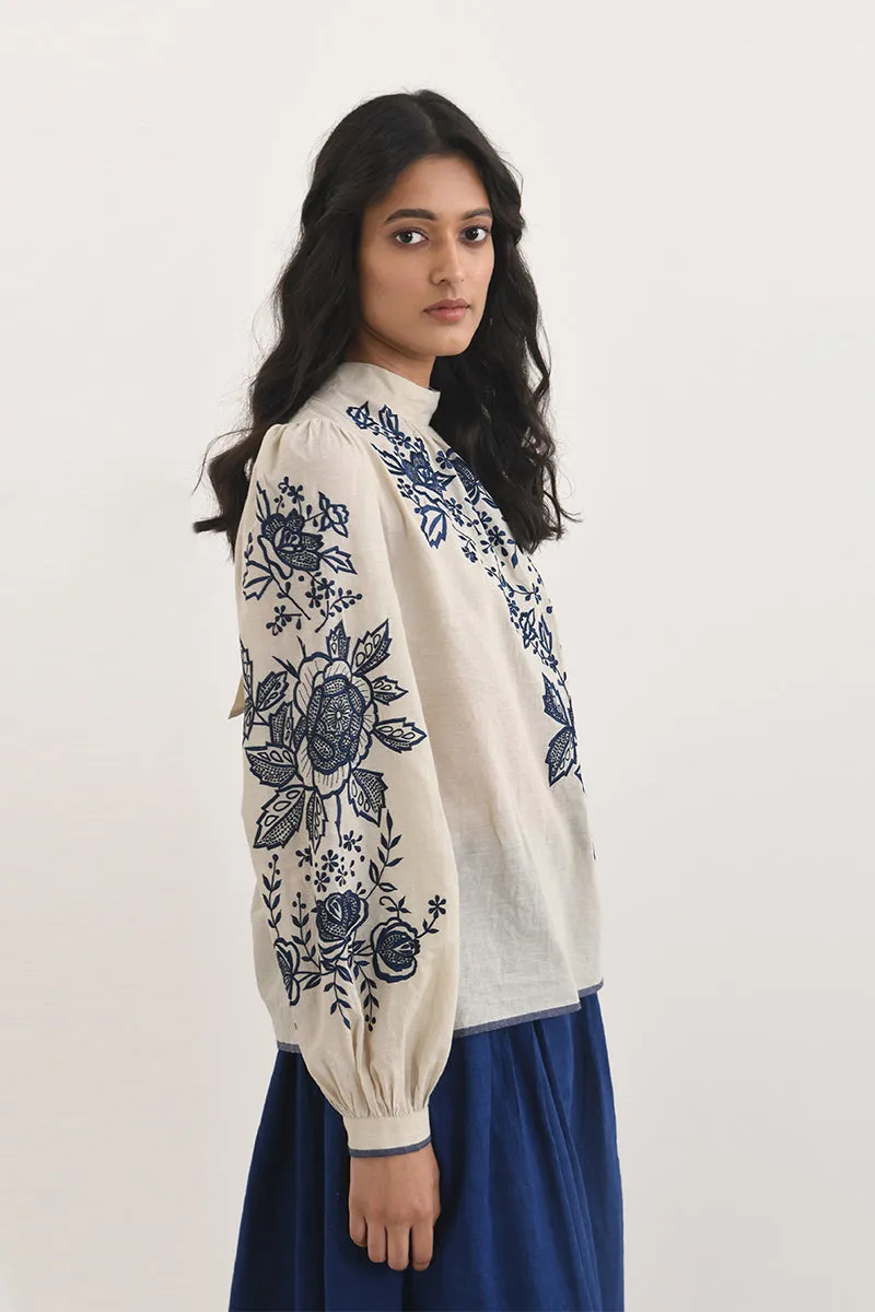 Avezanno beige embroidered top
