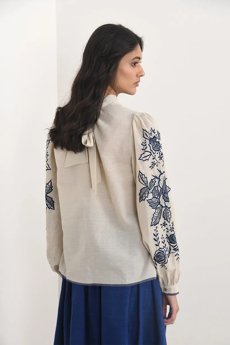 Avezanno beige embroidered top