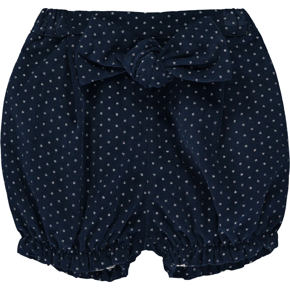 Baby Girl Outfit Set Bodysuit and Blue Sparkly Cotton Velvet Shorts