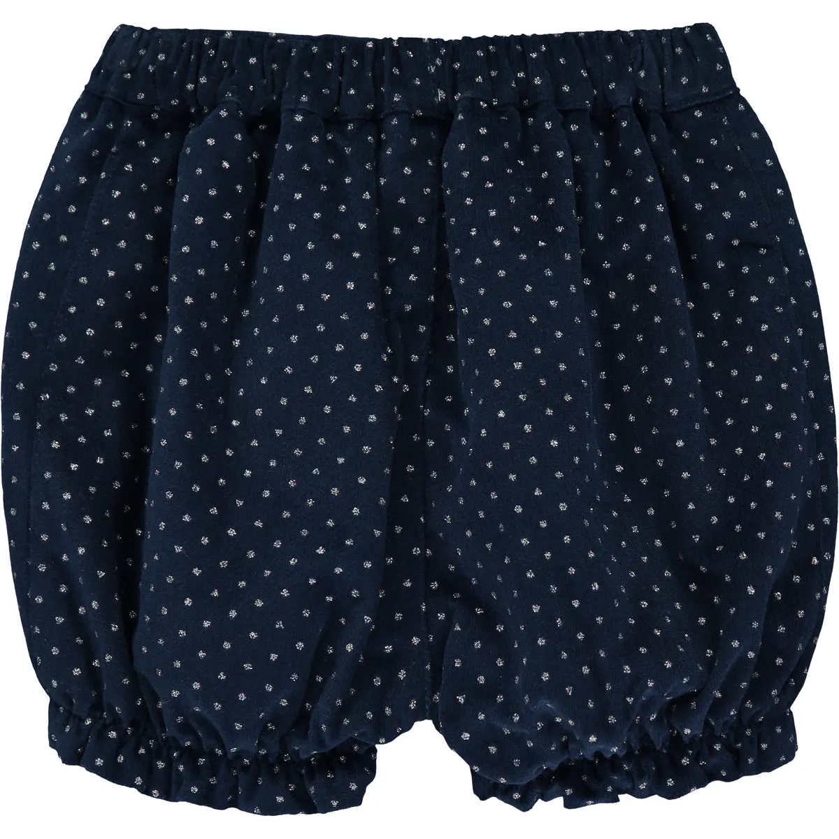 Baby Girl Outfit Set Bodysuit and Blue Sparkly Cotton Velvet Shorts