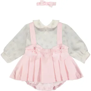 Baby Girl Pink and Ivory Skirt Set