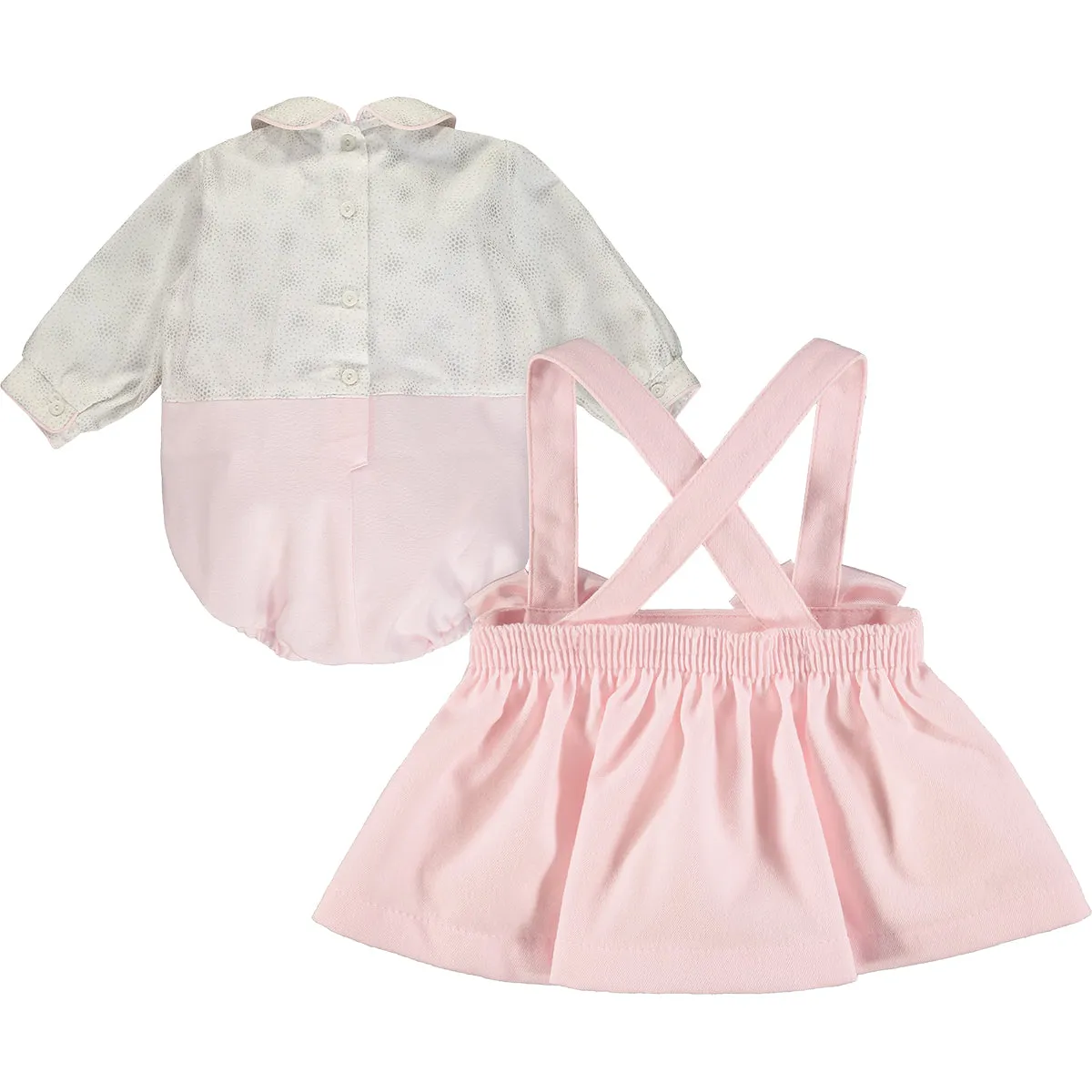 Baby Girl Pink and Ivory Skirt Set