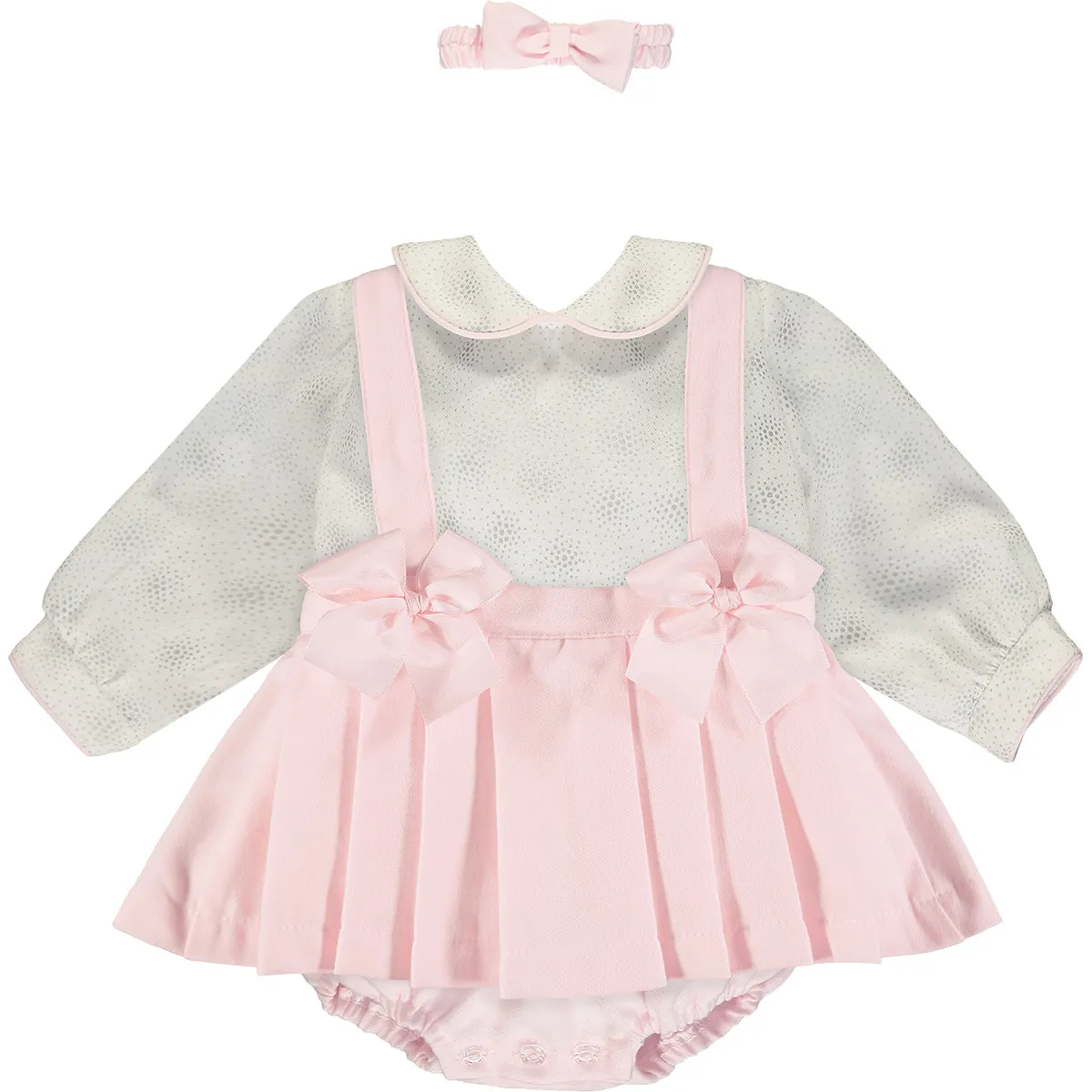 Baby Girl Pink and Ivory Skirt Set