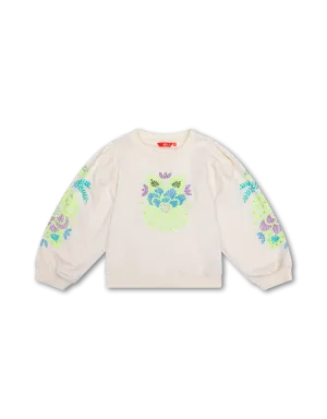 Balloon sleeves embroidered sweatshirt by Oilily