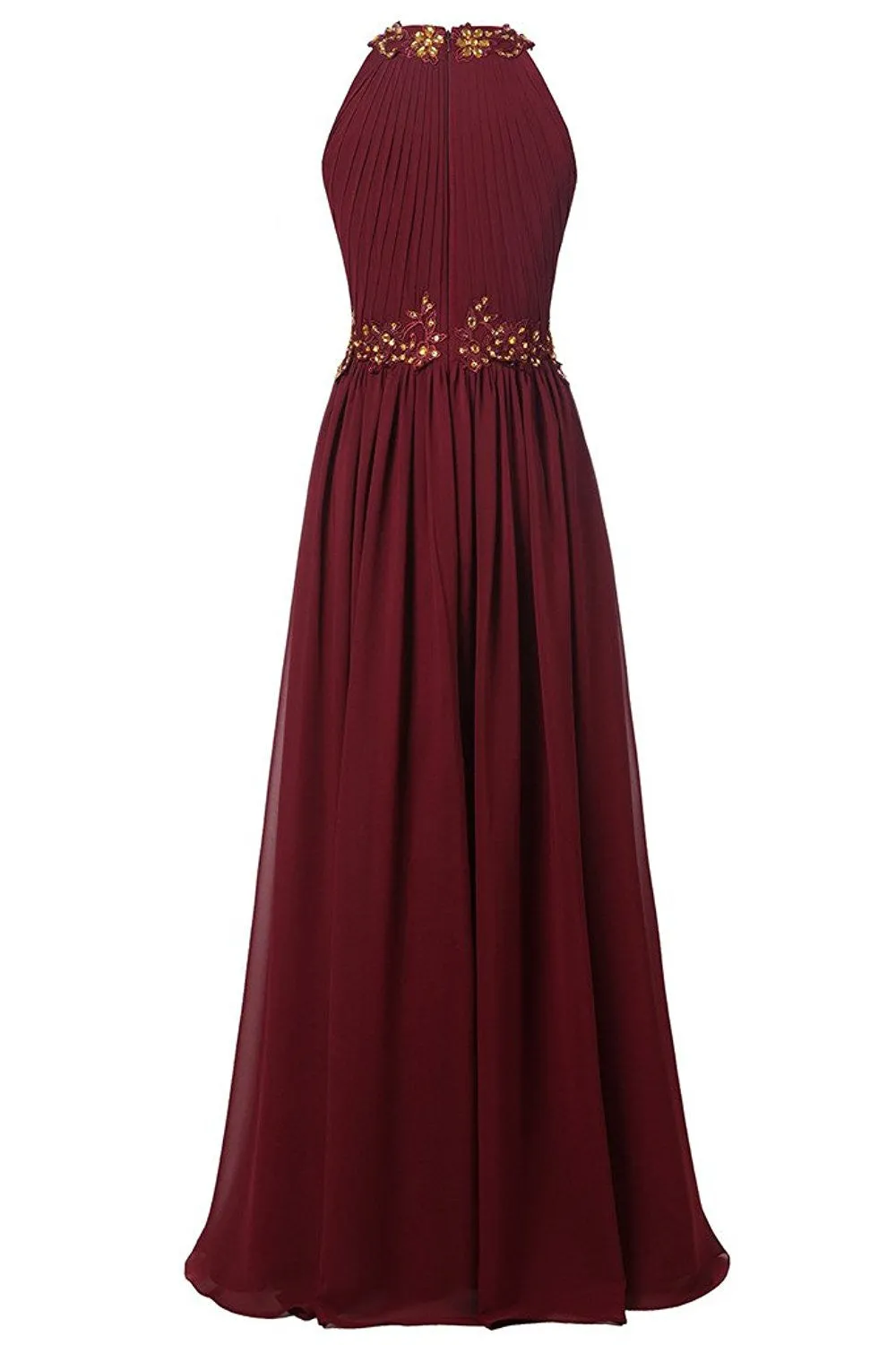 Beaded Long Chiffon Jewel Prom Evening Dress