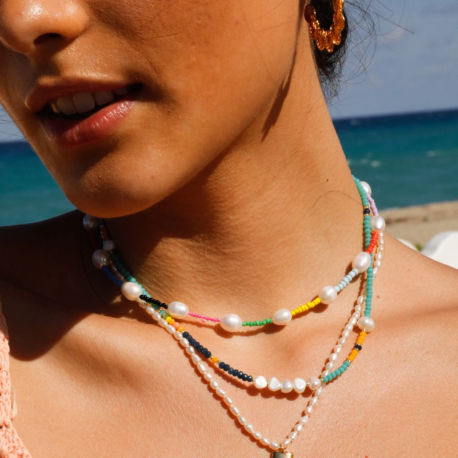 Beaded Necklace With Pearls