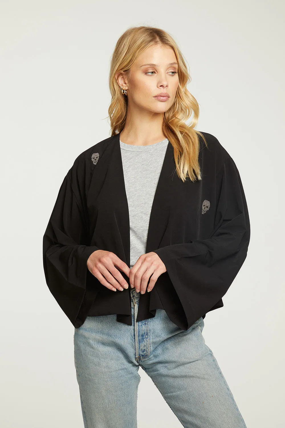 Beaded Skulls Open Bed Jacket