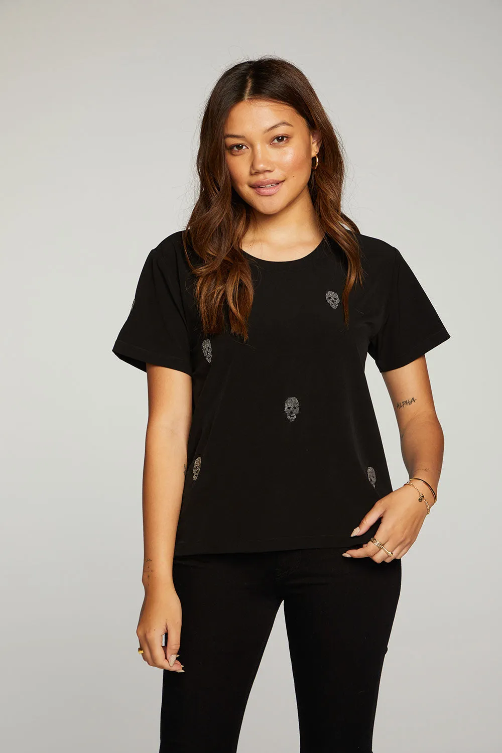 Beaded Skulls Short Sleeve Tee