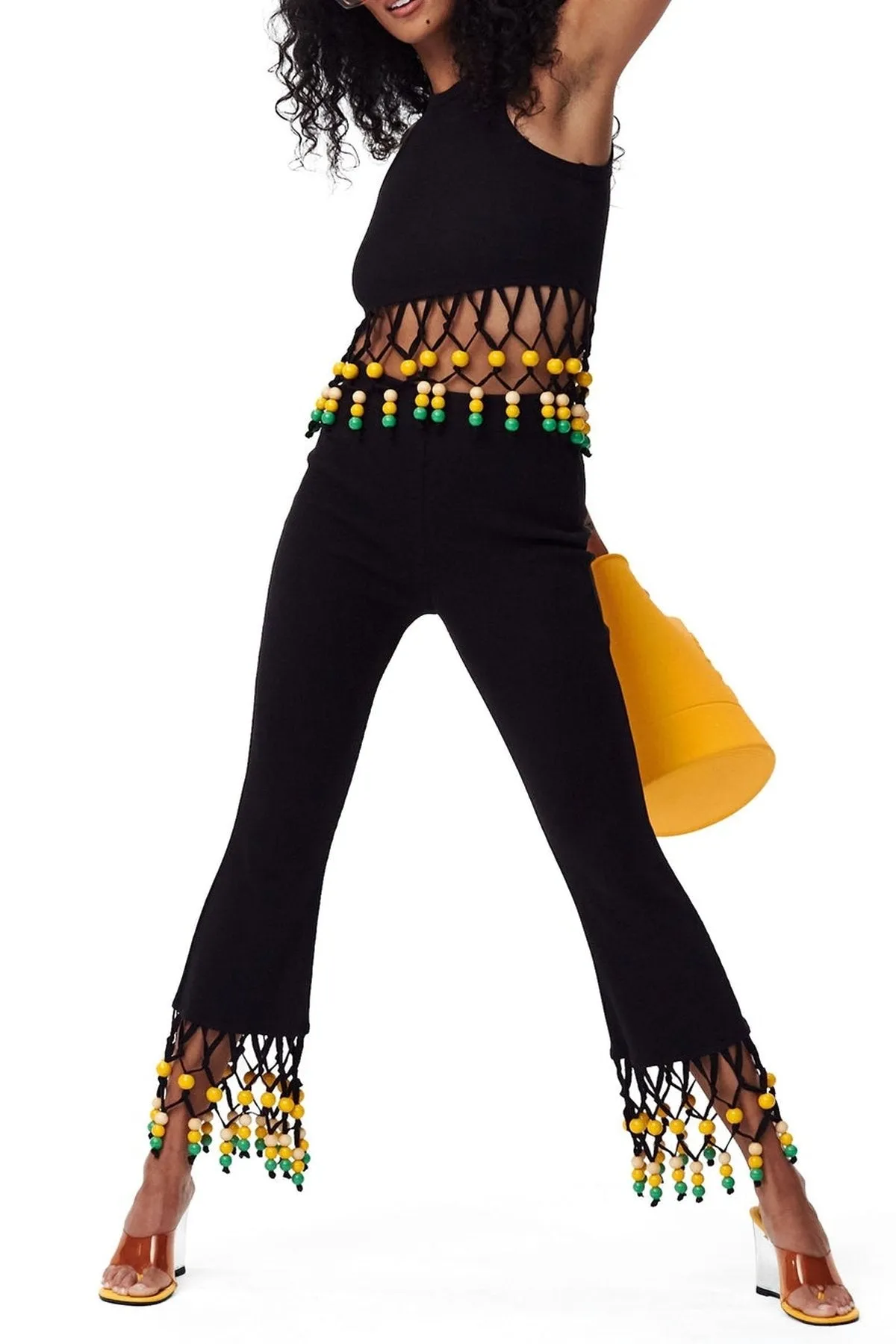 Beaded Winjy Top in Black