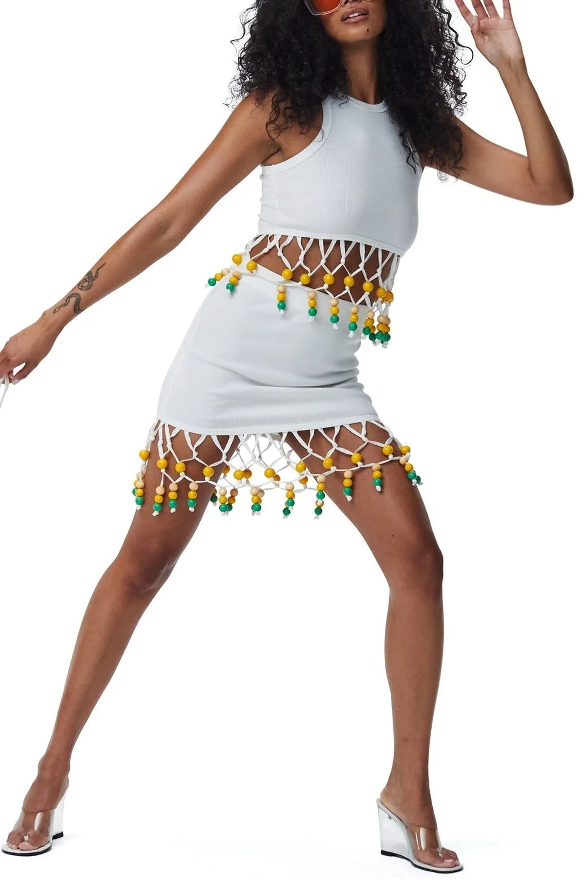 Beaded Winjy Top in Macadamia