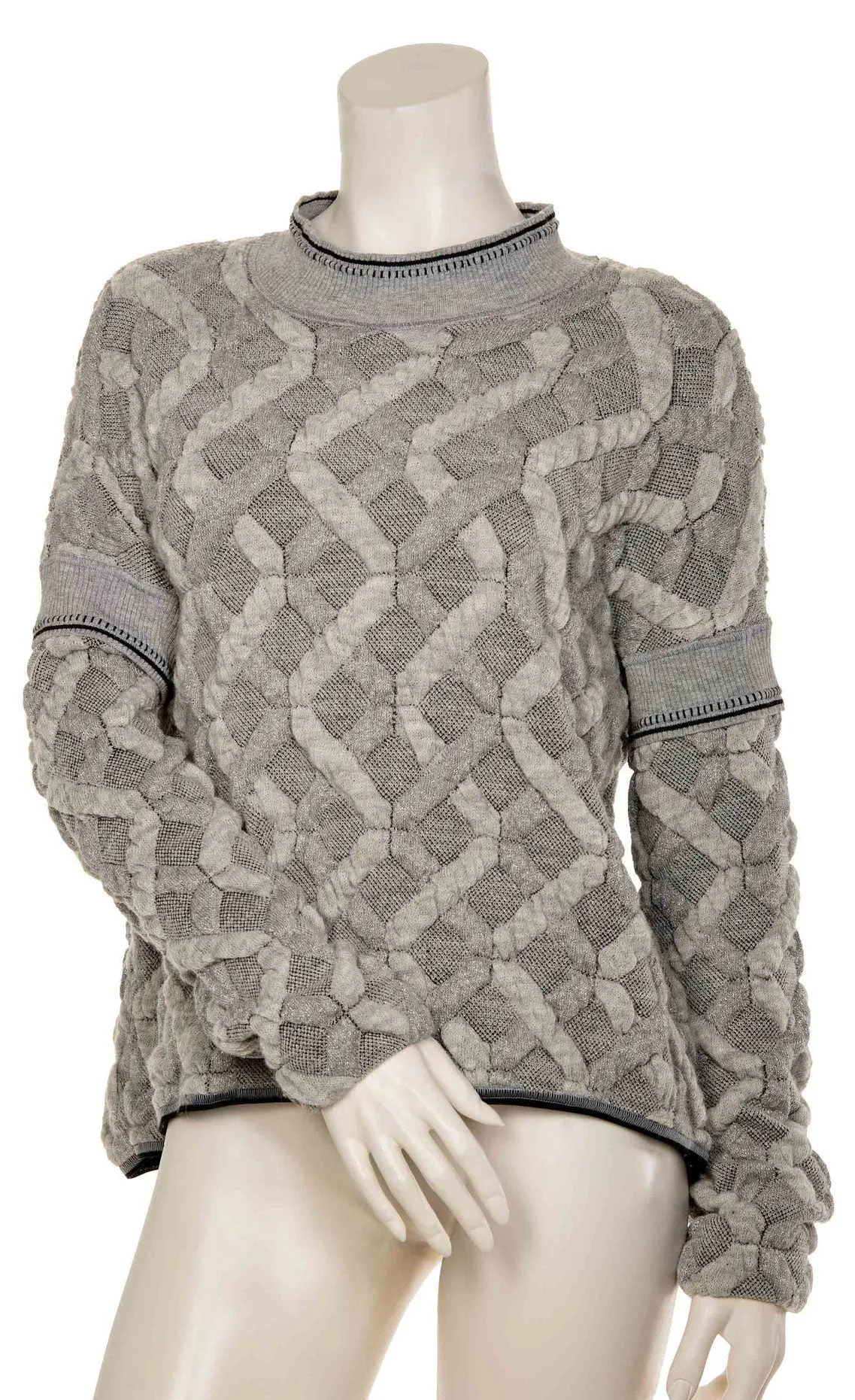 Beate Heymann Grey Rhombe Glitter Pullover