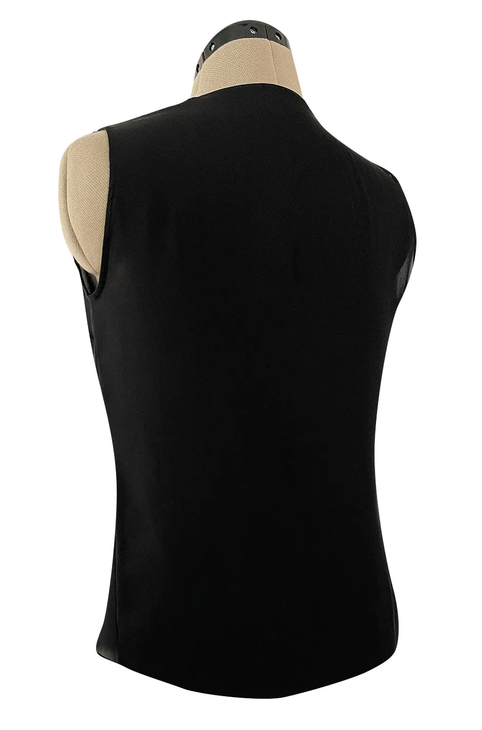Beautiful Upcycled Vintage Black Silk Chiffon Top w Hand Applied 1920s Flower Detailing