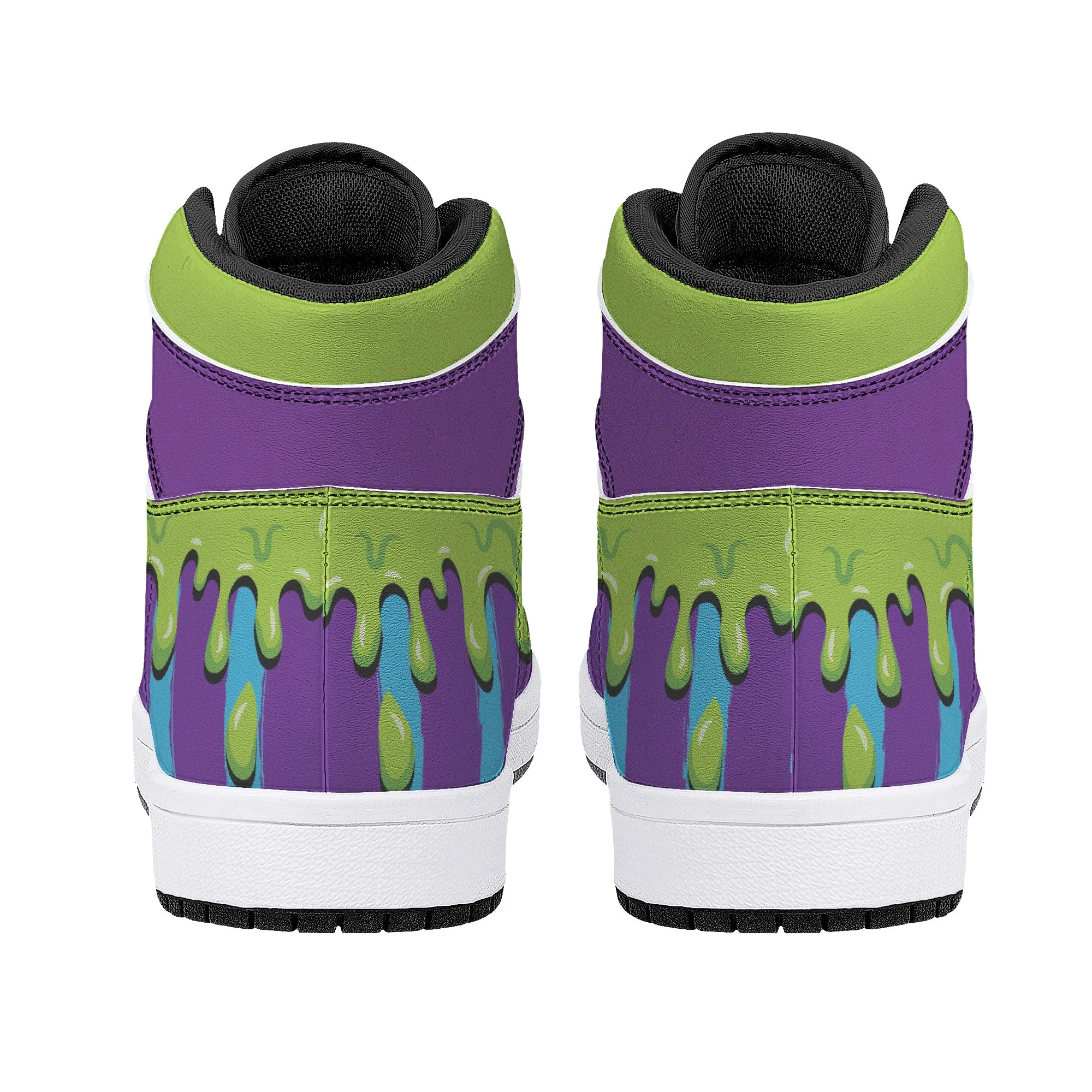 Beetlejuice Teal/Purple High-Top Faux Leather Sneakers /Unisex / - Black NEW