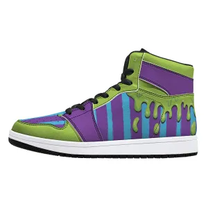 Beetlejuice Teal/Purple High-Top Faux Leather Sneakers /Unisex / - Black NEW