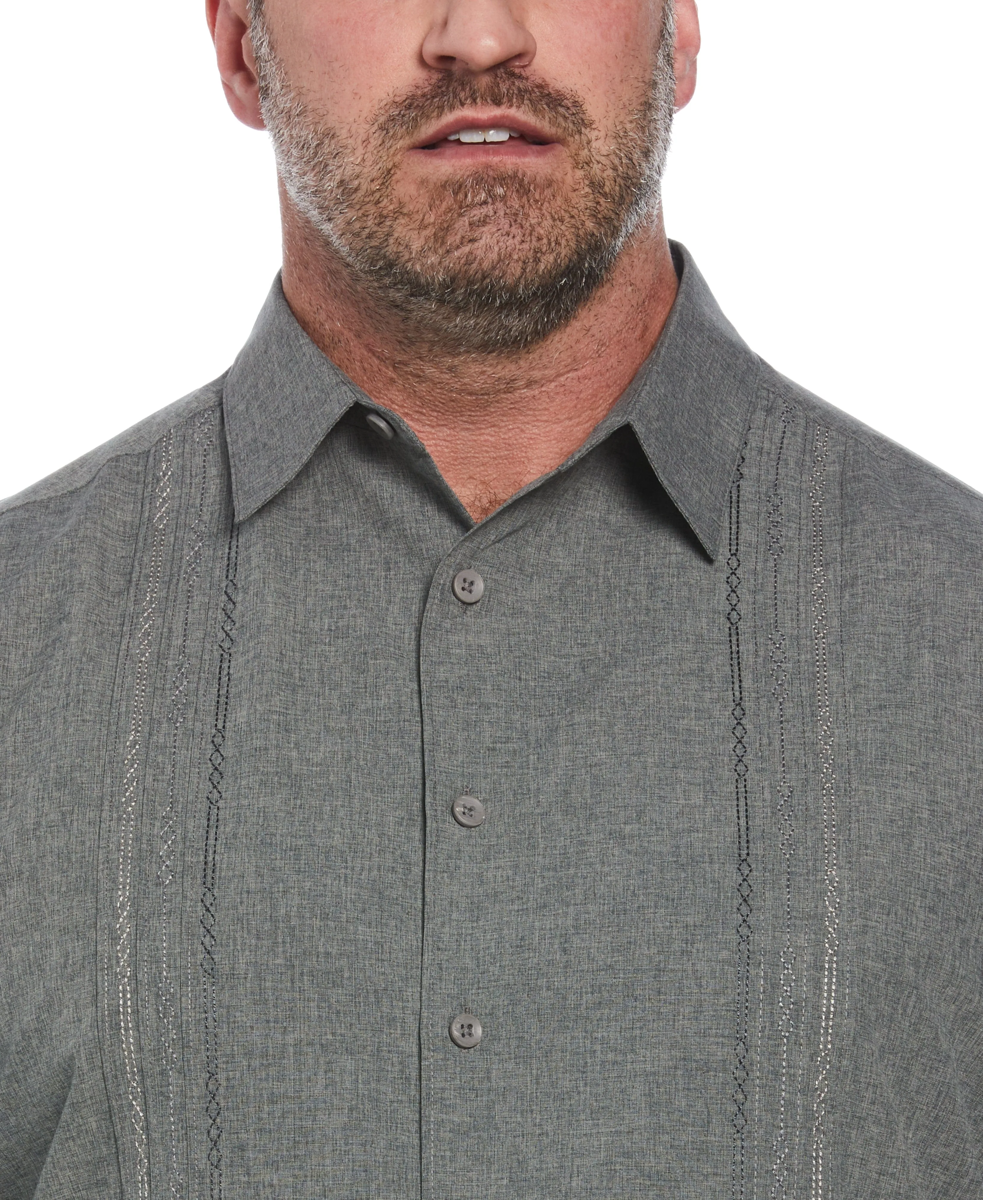 Big & Tall Geo Embroidered Panel Shirt