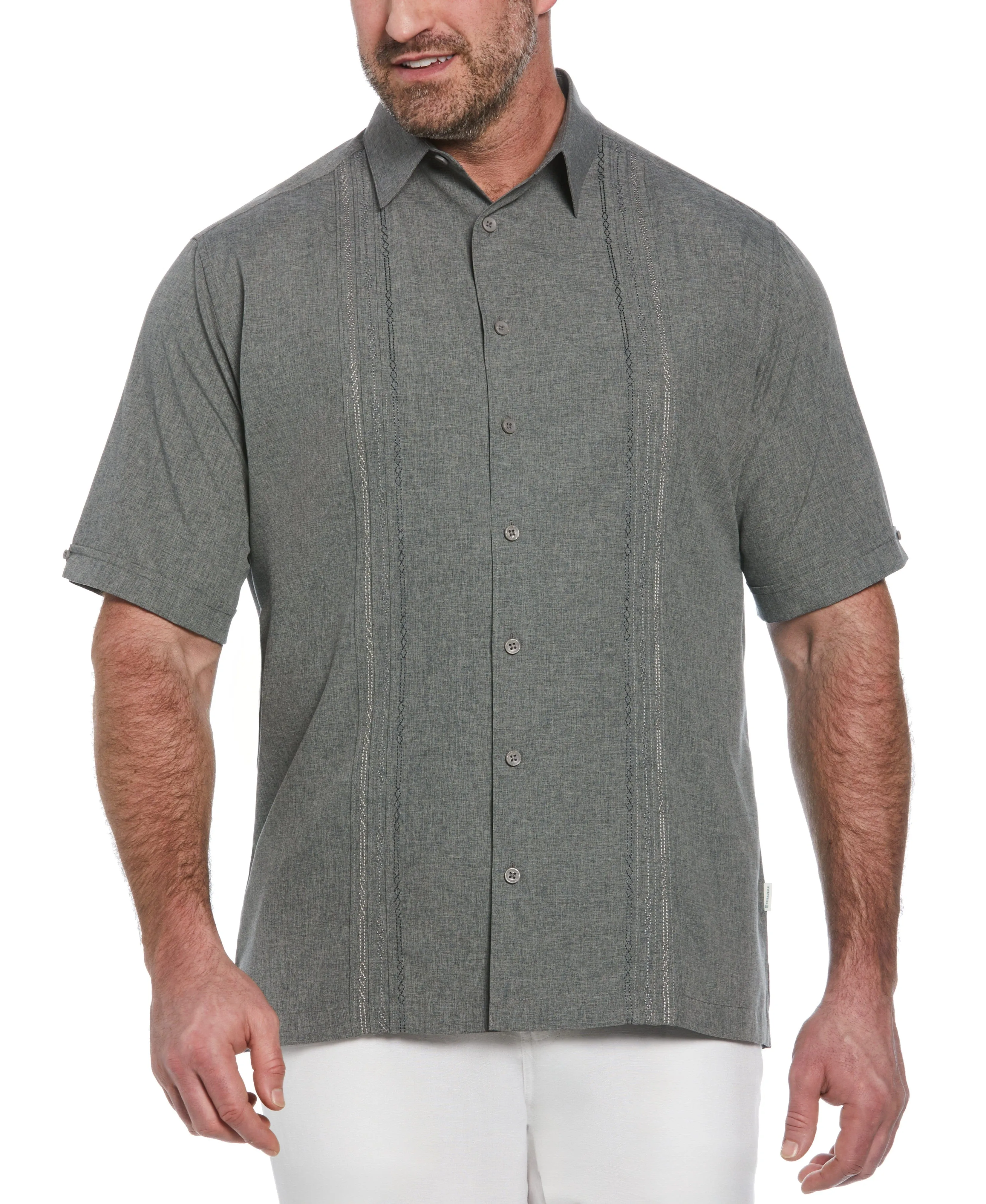 Big & Tall Geo Embroidered Panel Shirt