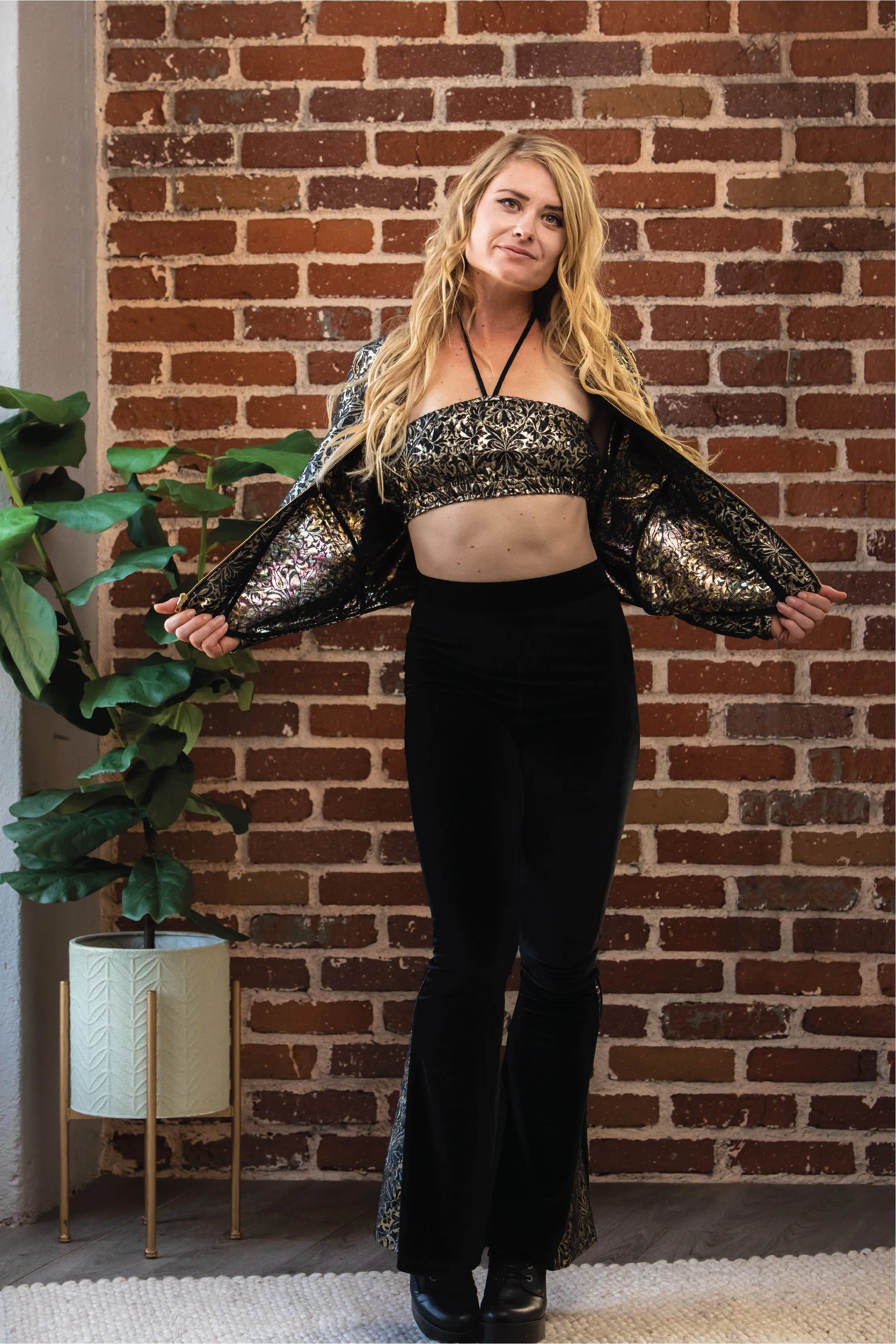 Black & Gold Metallic Jacket