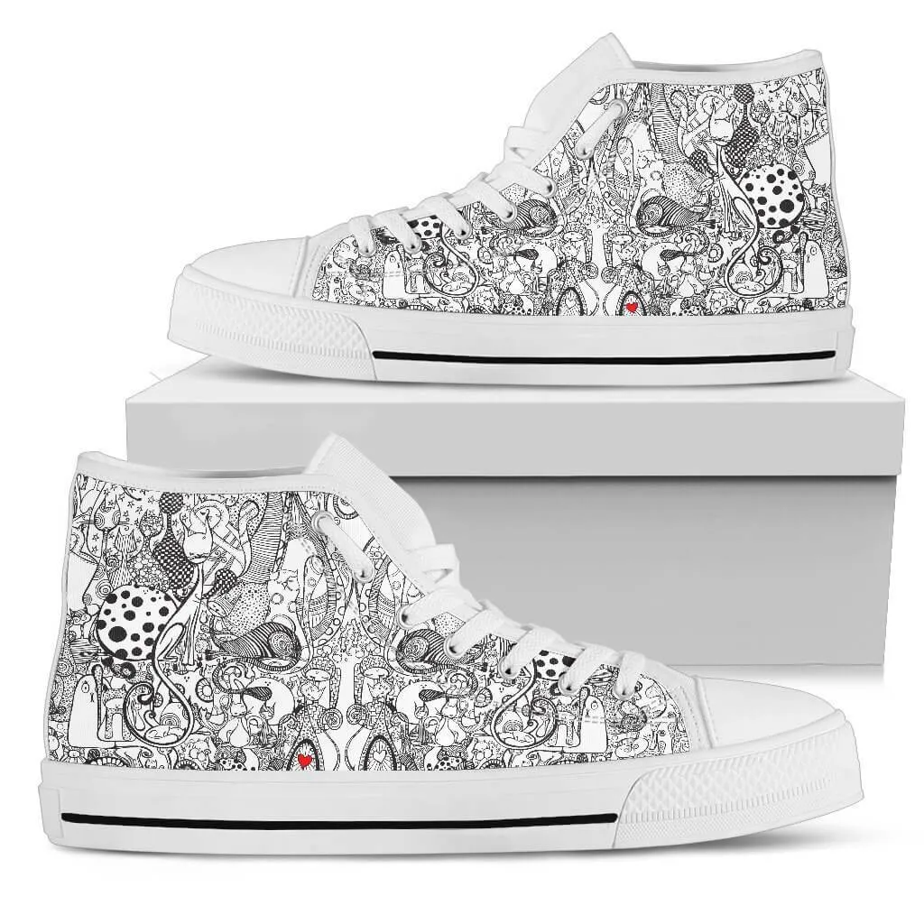 Black & White Cats High Top