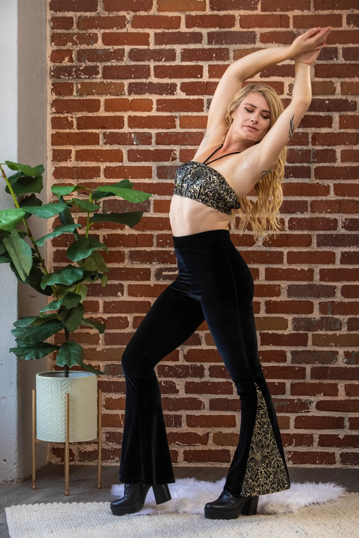 Black and Gold Shimmer Brocade Bandeau