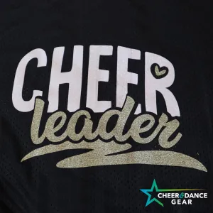 Black Cheerleader Glitter Baseball Jersey