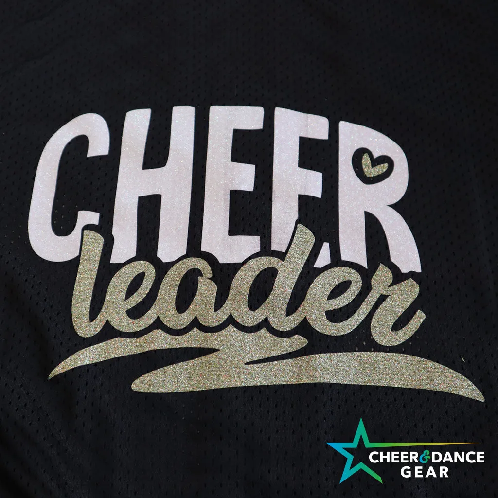 Black Cheerleader Glitter Baseball Jersey