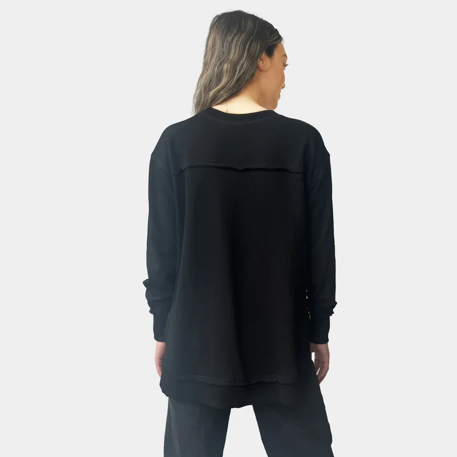 Black Embroidered Sweatshirt- Amyic