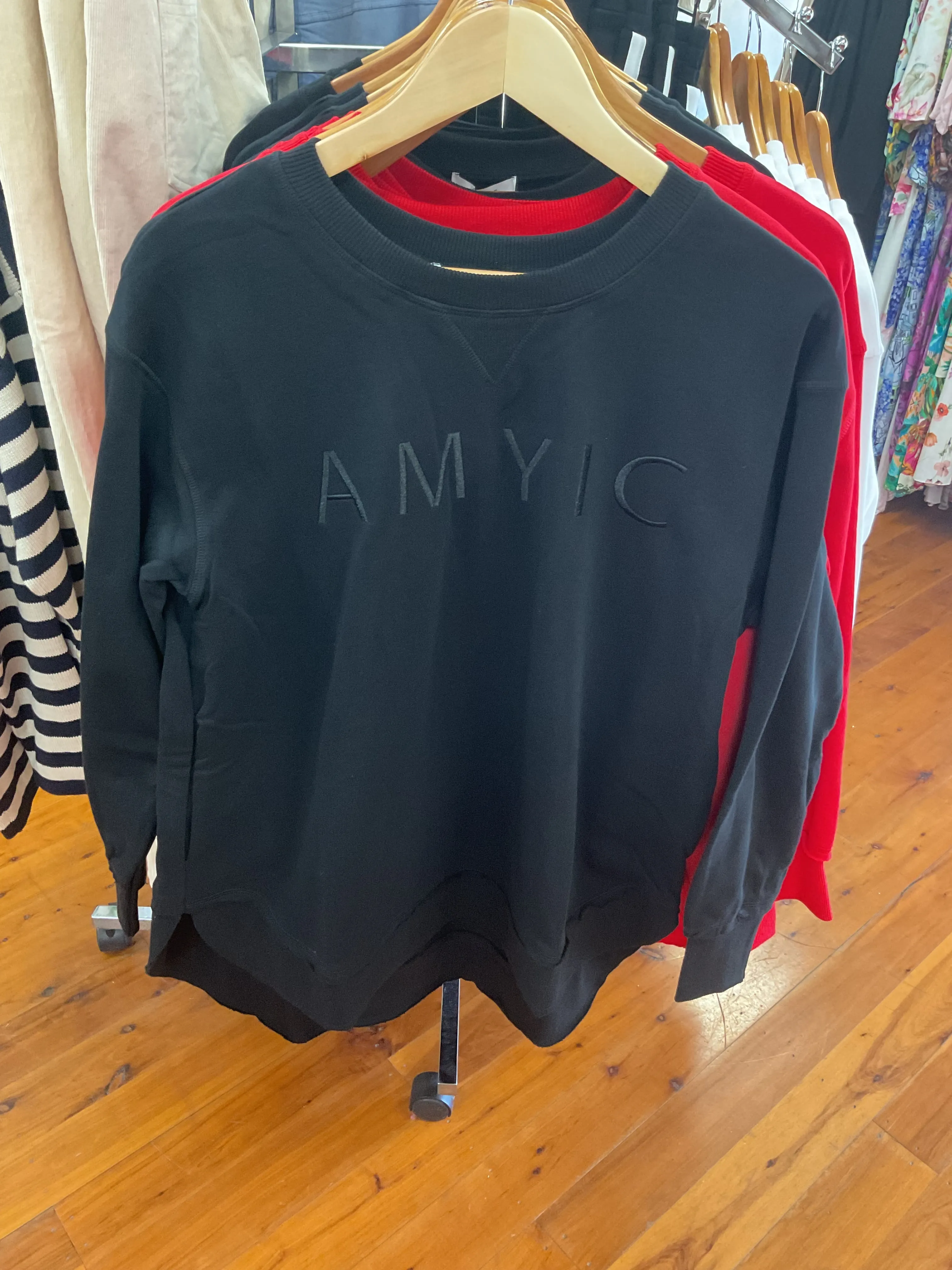 Black Embroidered Sweatshirt- Amyic