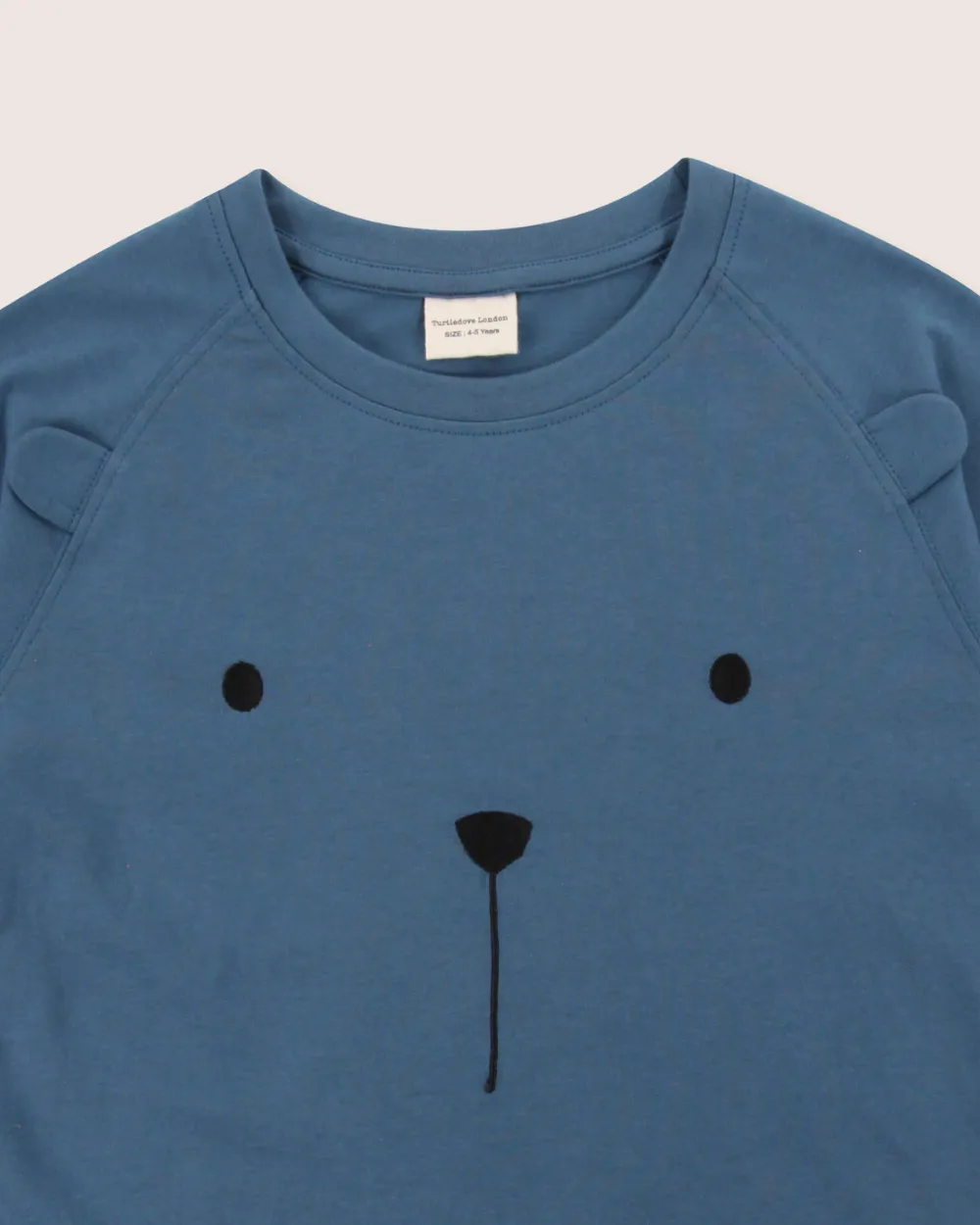 Blue Bear Face Print Top