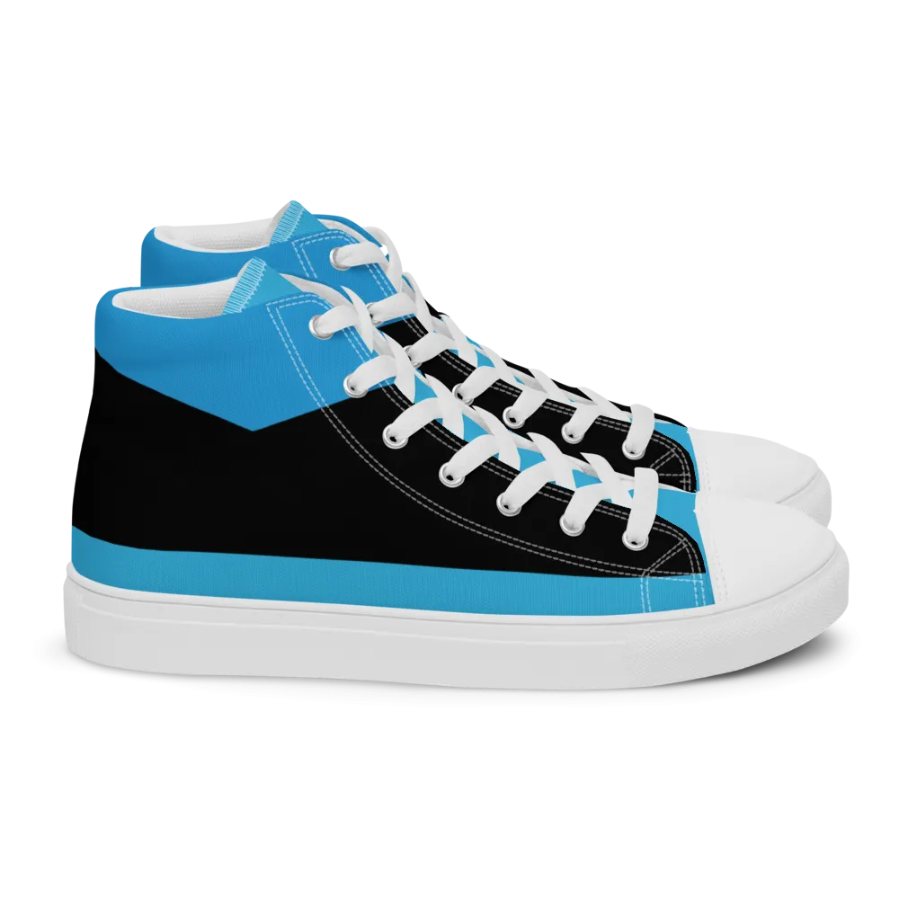 Blue Retro High Top Shoes