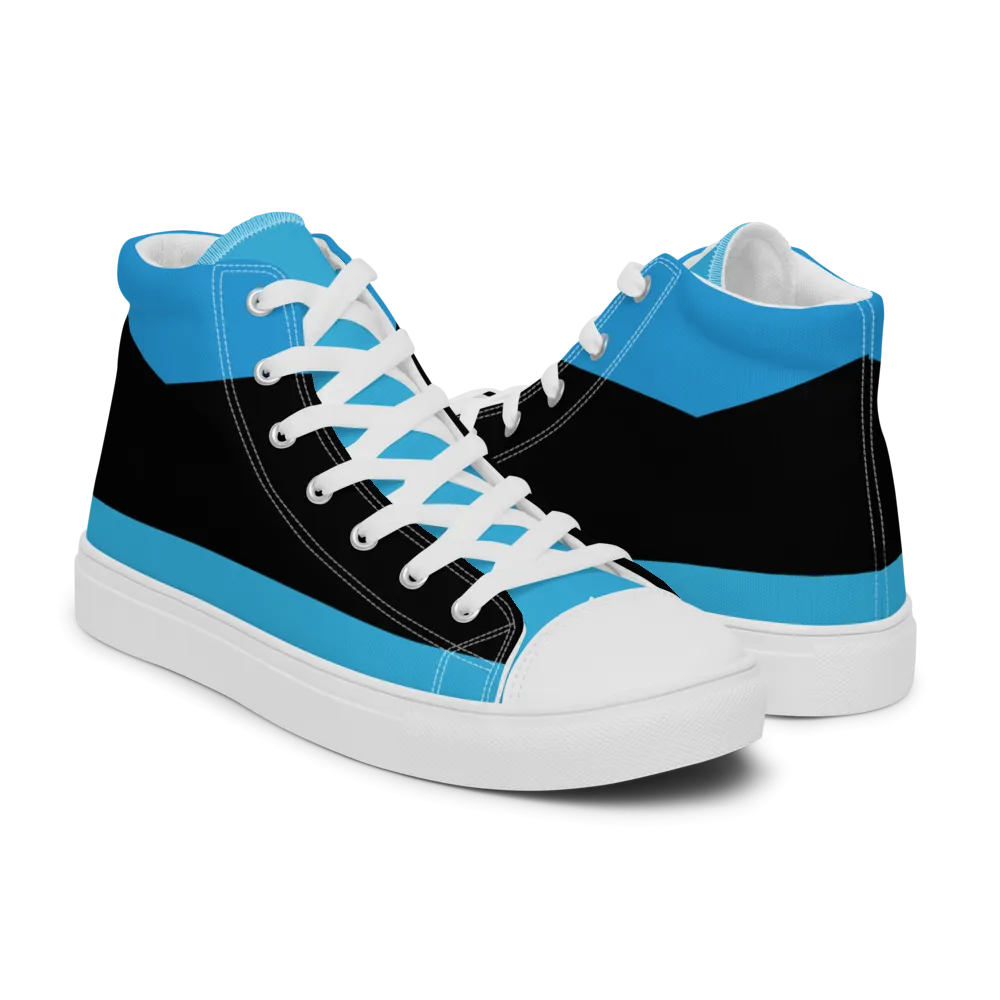 Blue Retro High Top Shoes