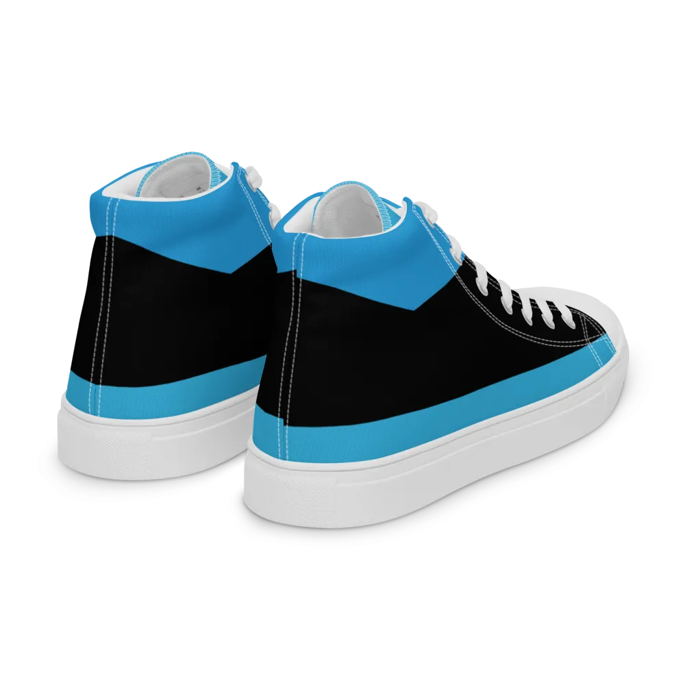 Blue Retro High Top Shoes