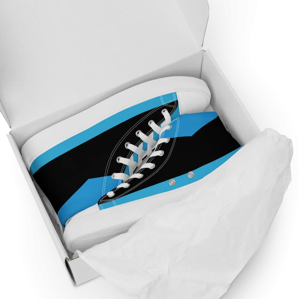 Blue Retro High Top Shoes