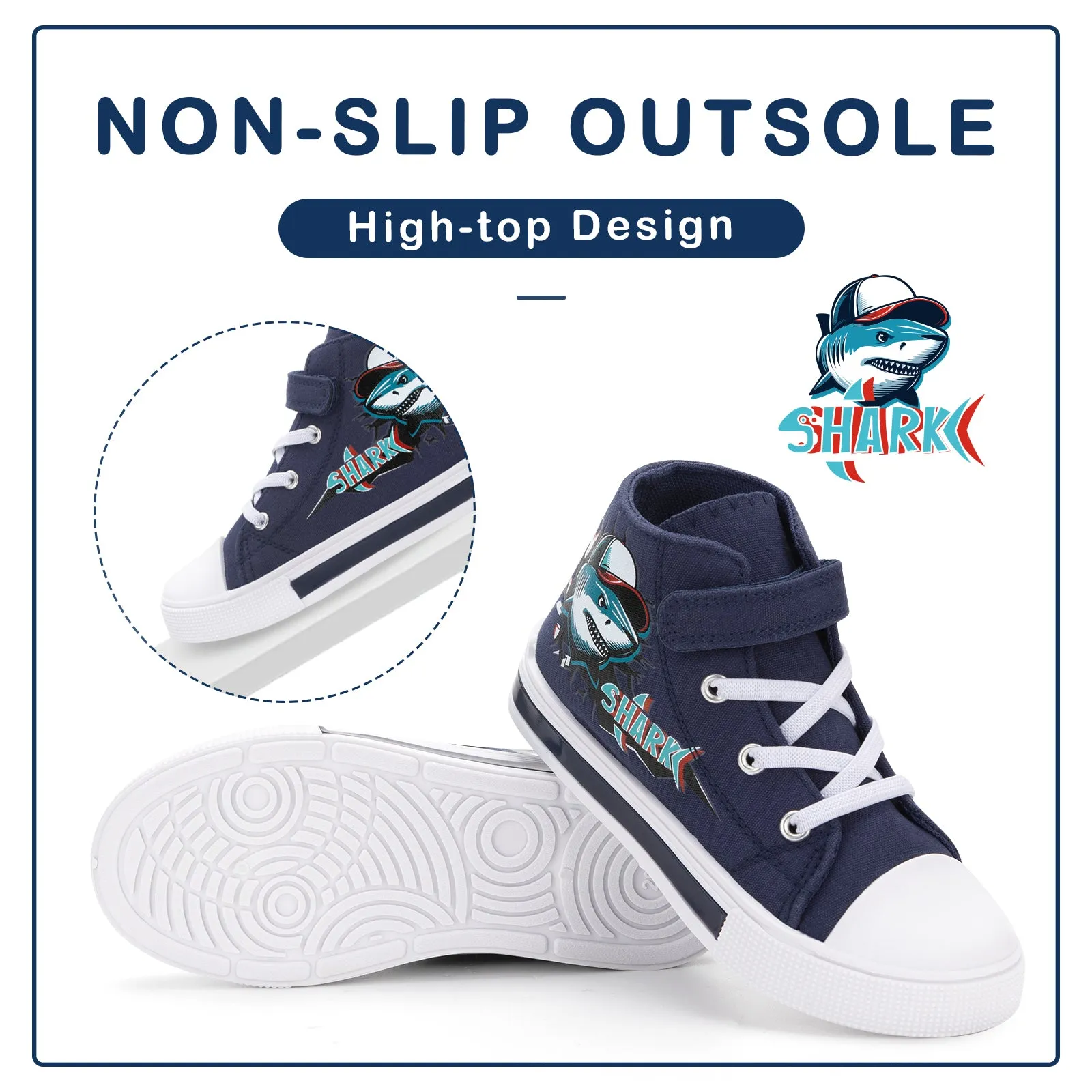 Boys Light Up High Top Canvas Shoes